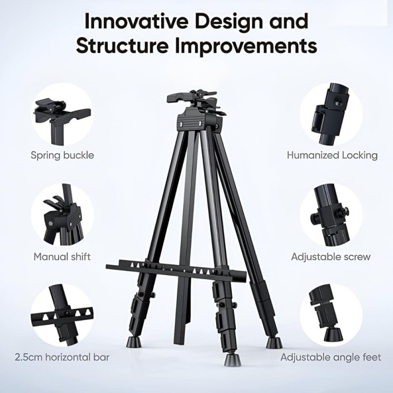 Powerpak Tripod Easel Stand FS-25 Adjustable Height Black
