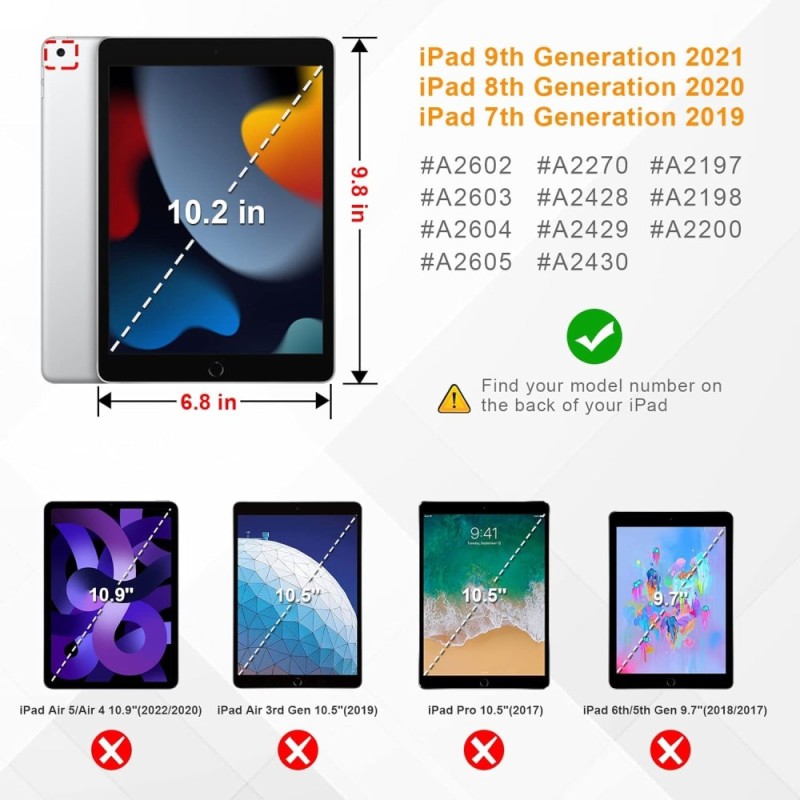 Printme Rotating Case ipad tab 10.2 Case 360 Degree Black
