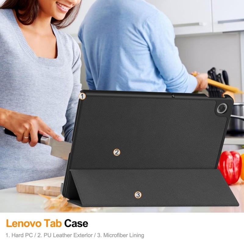 ProElite Cover for Lenovo TB311 Tab 10.1 Trifold Case, Black