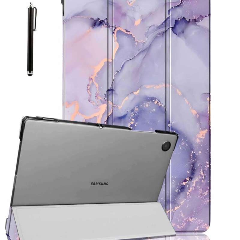 ProElite Cover for Samsung Galaxy Tab A11 Plus SilkTabA11Plus Smart Flip Case, Hard Back, Marble Purple