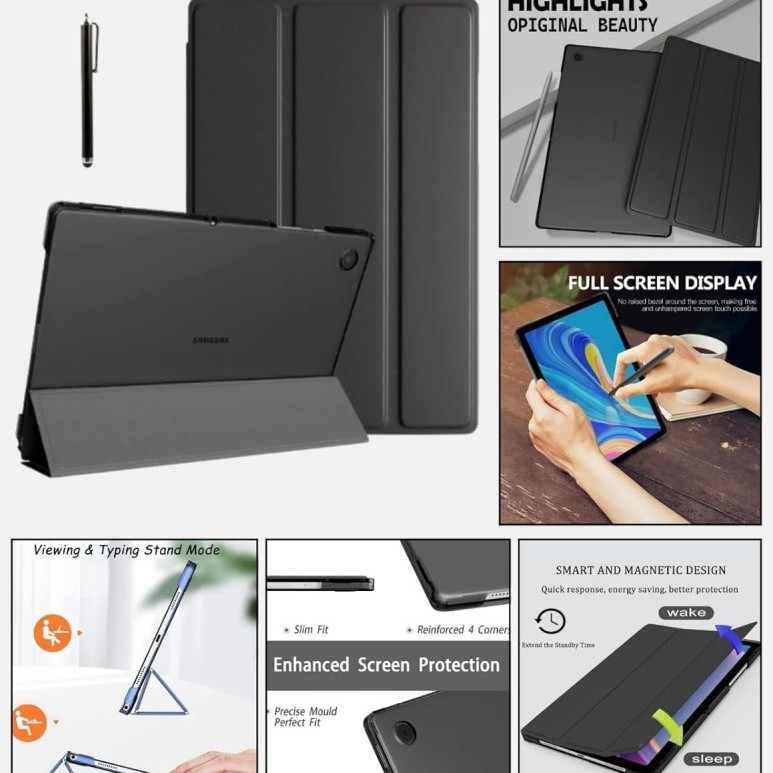 ProElite Cover for Samsung Galaxy Tab A11 Plus SilkTabA11Plus Smart Flip Case, Hard Back, Marble Purple
