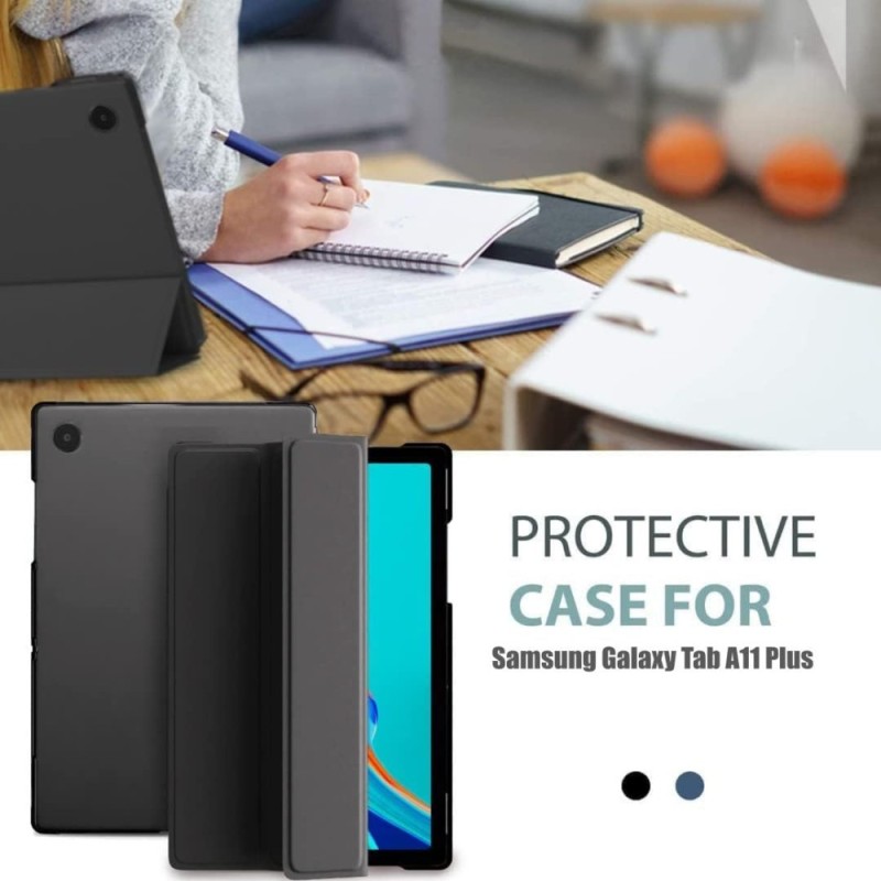 ProElite Cover for Samsung Galaxy Tab A11 Plus SilkTabA11Plus Smart Flip Case, Hard Back, Marble Purple