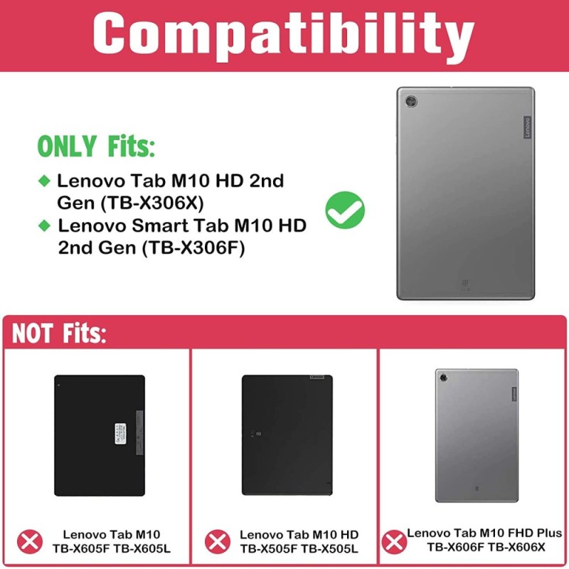ProElite Flip Case TrifoldM102ndGen for Lenovo Tab M10 HD 2nd Gen, Black