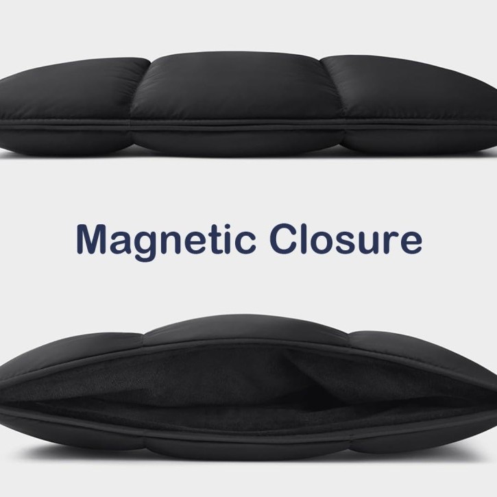 ProElite Puffy Laptop Sleeve PuffySleeveMacbook16 Waterproof Design, Fluffy Fleece Lining, Magnetic Closure - Black