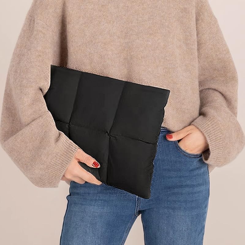 ProElite Puffy Laptop Sleeve PuffySleeveMacbook16 Waterproof Design, Fluffy Fleece Lining, Magnetic Closure - Black