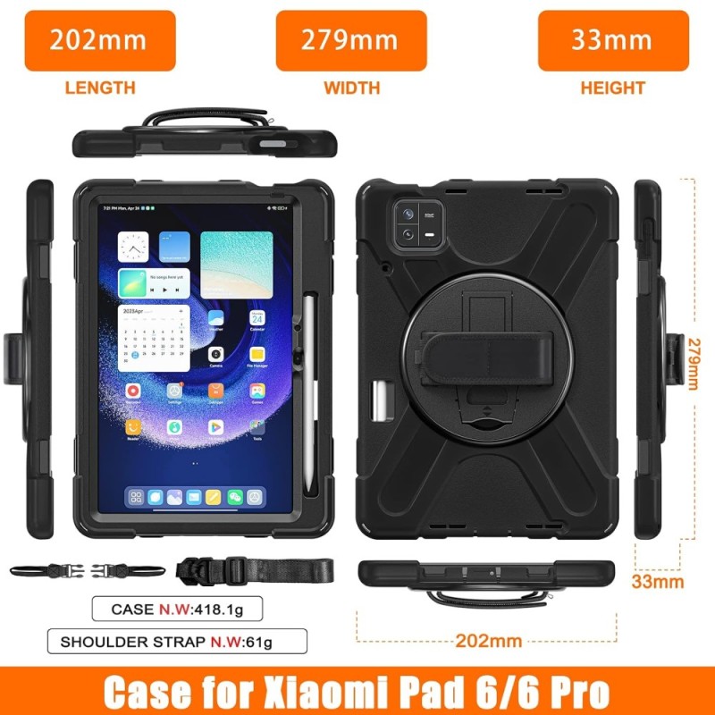 ProElite Rugged Case 3LayerArmorBackMiPad6 for Mi Pad 6 11 inch Black