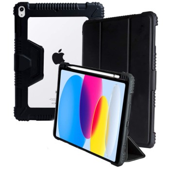 ProElite Rugged Shockproof Armor Smart Flip Case RuggedholderiPad10thGen10.9 Black