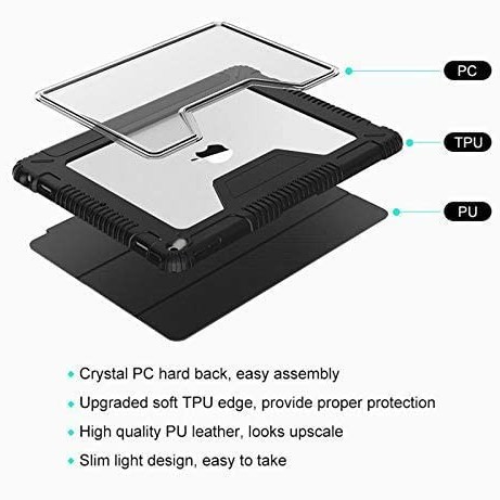 ProElite Rugged Shockproof Armor Smart Flip Case RuggedholderiPad10thGen10.9 Black