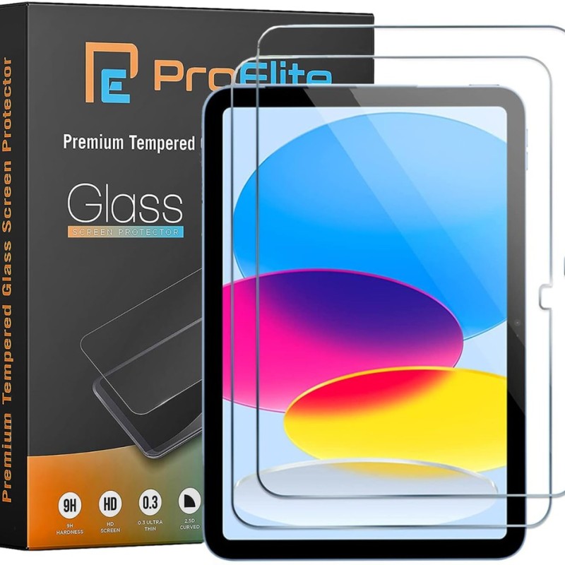 ProElite Tempered Glass Screen Protector TemperediPad10thGen10.9 Transparent 2-Pack