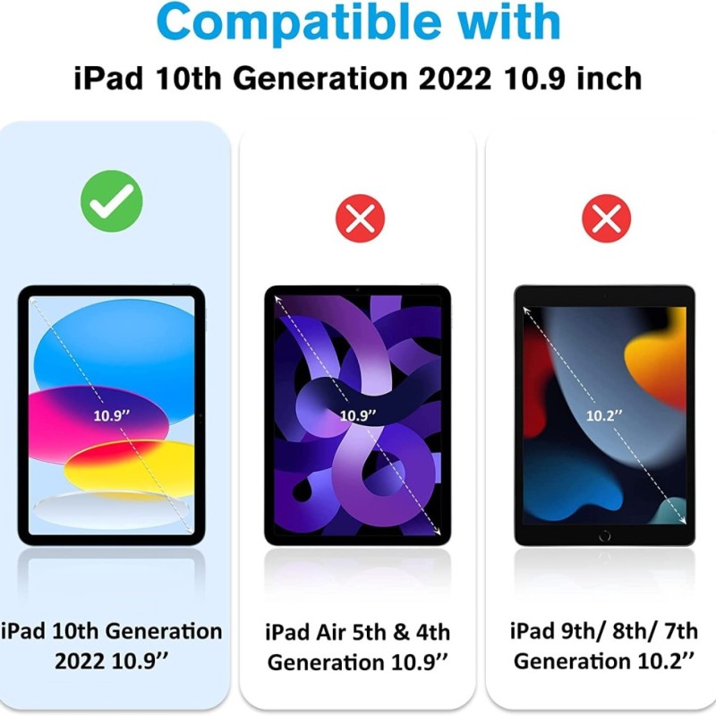 ProElite Tempered Glass Screen Protector TemperediPad10thGen10.9 Transparent 2-Pack