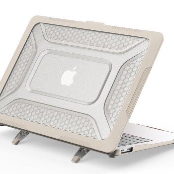 ProElite Transparent Case for MacBook Air 13 Hard Shell Honeycomb Design, Stone
