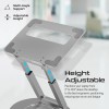 Promate Laptop Stand Deskmate-6 Adjustable Height Aluminium Grey