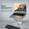 Promate Laptop Stand Deskmate-6 Adjustable Height Aluminium Grey