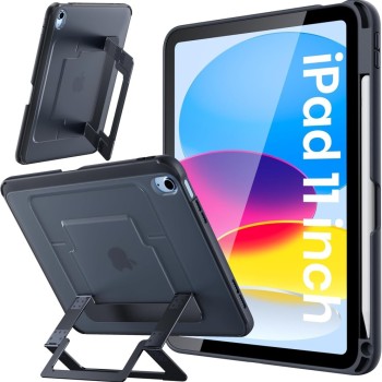 Qinda Case for Apple iPad A16 11th/10th Gen Adjustable Stand Black