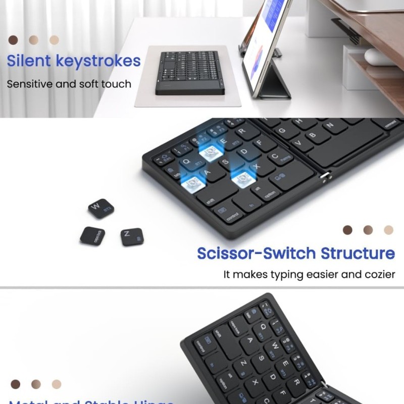 Qinda Wireless Bluetooth Keyboard QindaB089TP 64-Key Rechargeable Grey