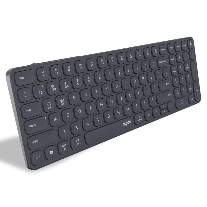 Rapoo Keyboard E9350L Multi Device W/L & BT, Rechargeable, DarkGrey