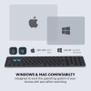 Rapoo Keyboard E9350L Multi Device W/L & BT, Rechargeable, DarkGrey