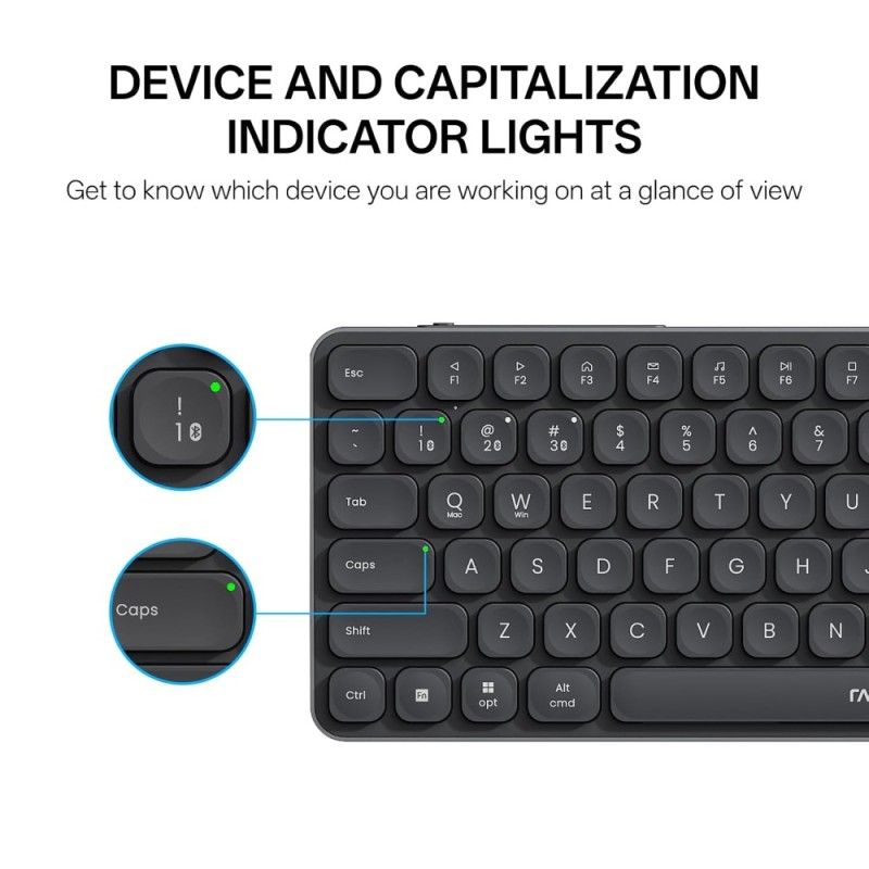 Rapoo Keyboard Mouse Combo 9350S Multi-Device W/L/BT Dark Grey