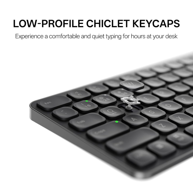 Rapoo Keyboard Mouse Combo 9350S Multi-Device W/L/BT Dark Grey