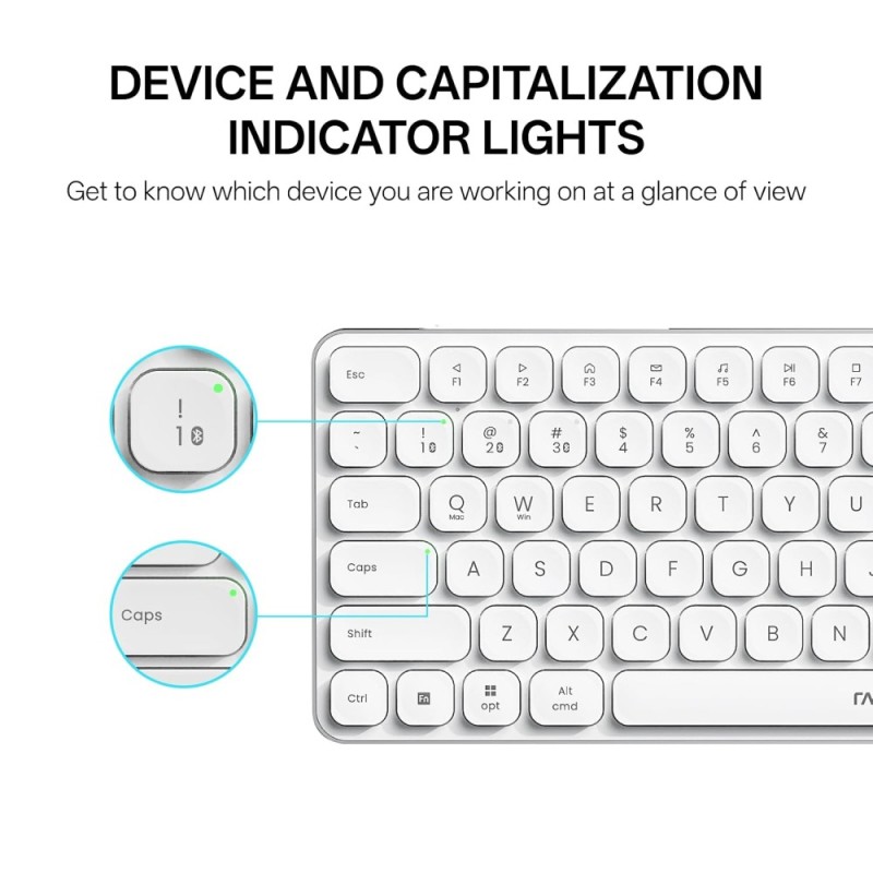 Rapoo Keyboard Mouse Combo 9350S Multi-Device W/L/BT White