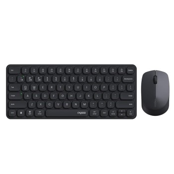 Rapoo Wireless & Bluetooth Keyboard & Mouse Combo 9010M Multi-Device Support, Adjustable DPI, Black