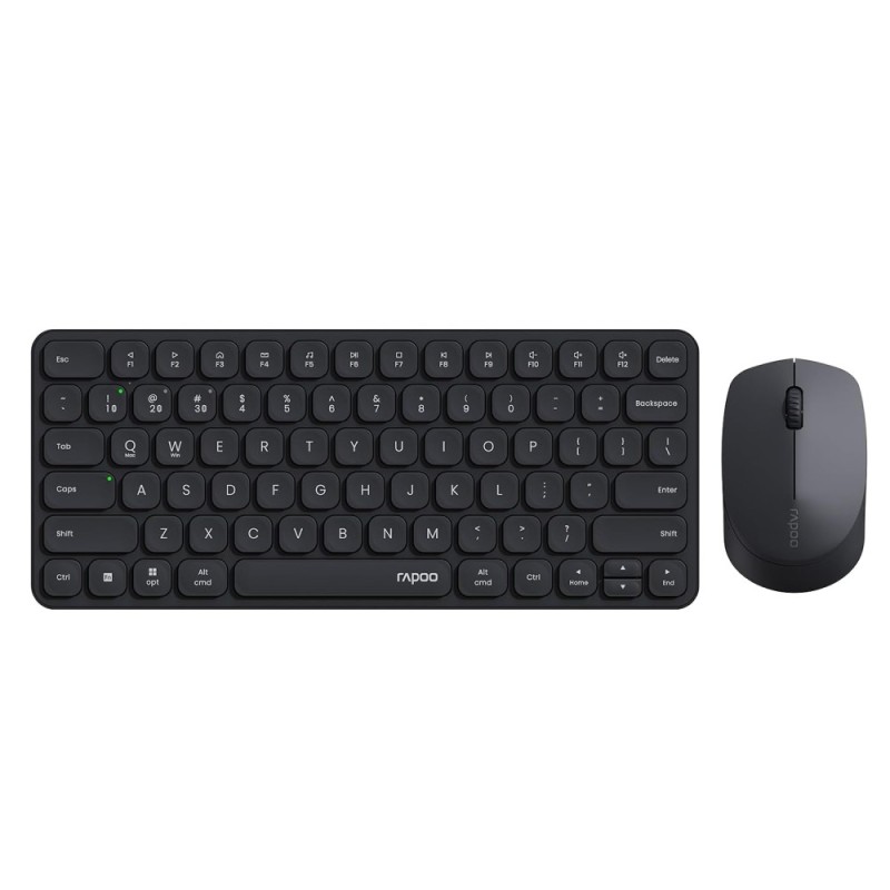 Rapoo Wireless & Bluetooth Keyboard & Mouse Combo 9010M Multi-Device Support, Adjustable DPI, Black