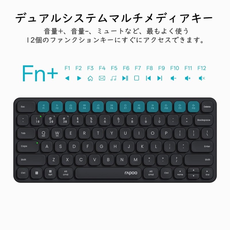 Rapoo Wireless & Bluetooth Keyboard & Mouse Combo 9010M Multi-Device Support, Adjustable DPI, Black