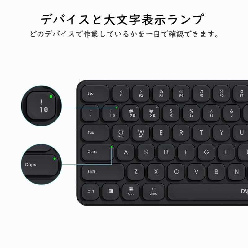Rapoo Wireless & Bluetooth Keyboard & Mouse Combo 9010M Multi-Device Support, Adjustable DPI, Black