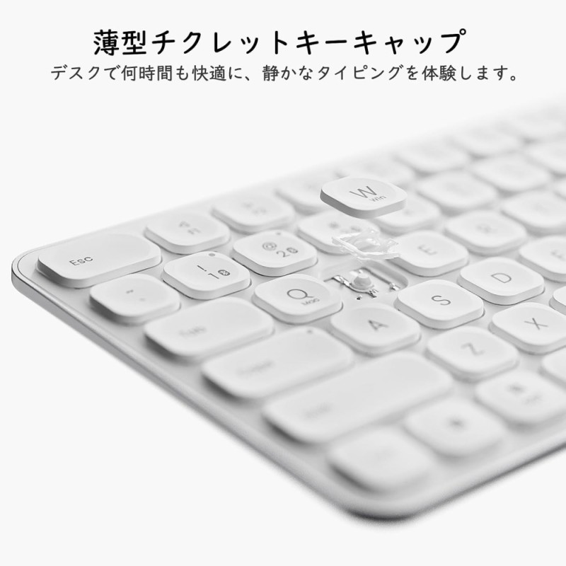 Rapoo Wireless & Bluetooth Keyboard & Mouse Combo 9010M Multi-Device Support, Adjustable DPI, White