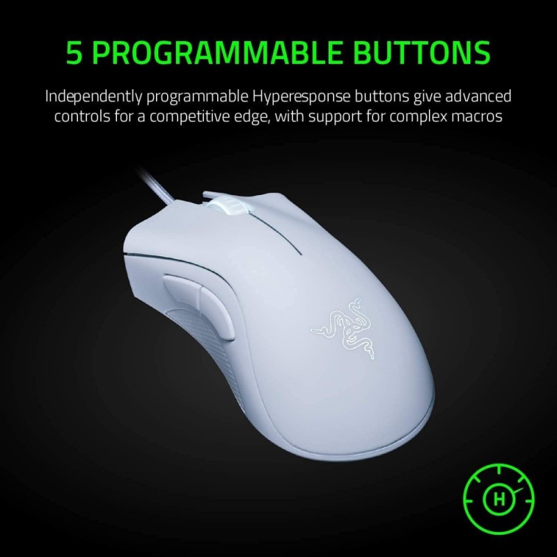 Razer Gaming Mouse RZ01-03850200-R3M1 6400 DPI Ergonomic Wired Essential White