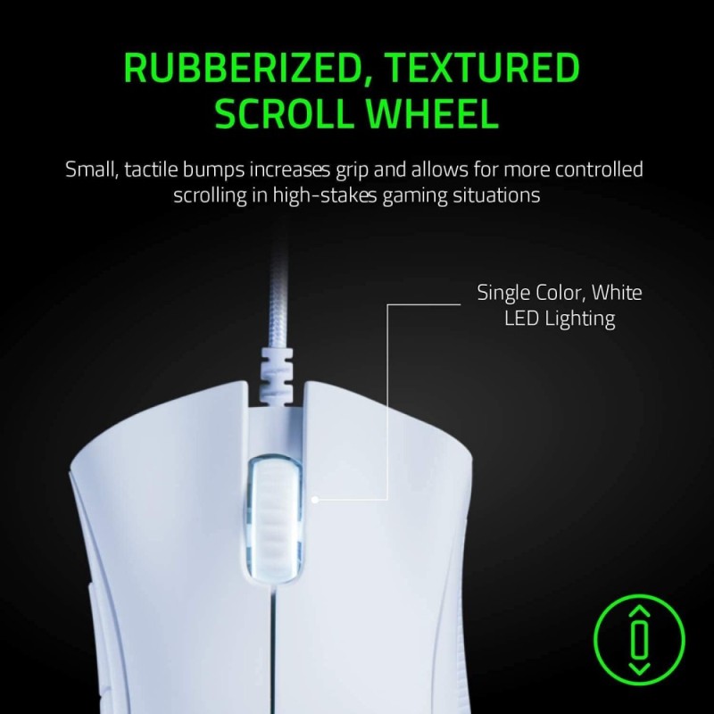 Razer Gaming Mouse RZ01-03850200-R3M1 6400 DPI Ergonomic Wired Essential White