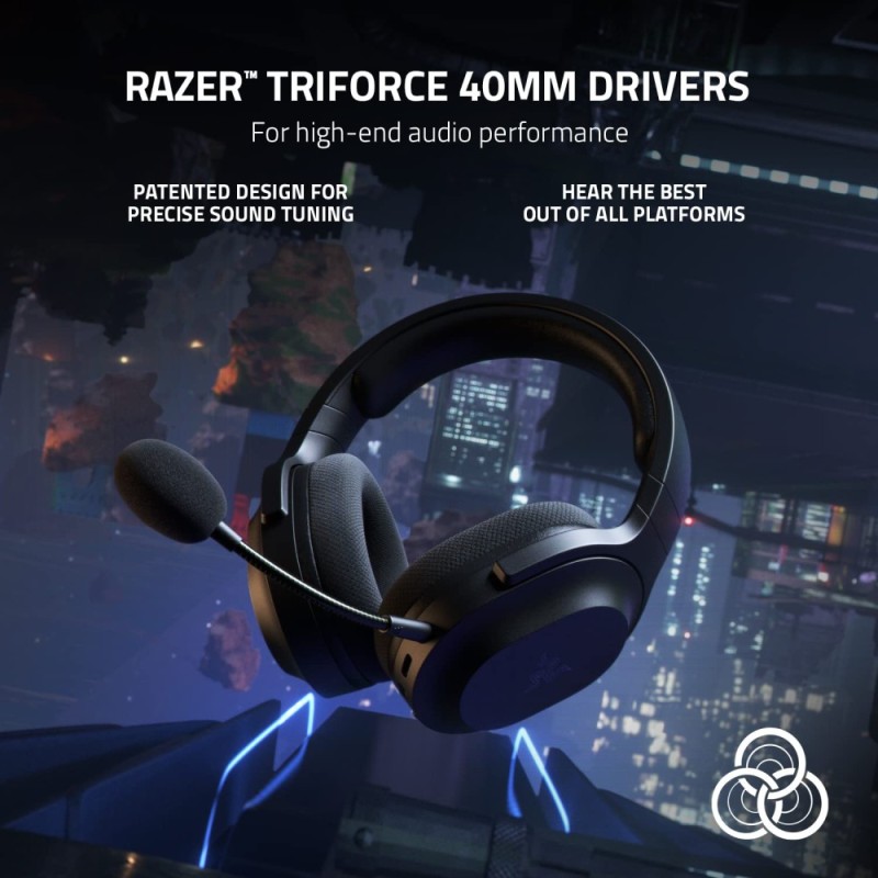 Razer Wireless Gaming Headset Barracuda X 2022 40mm Drivers Black