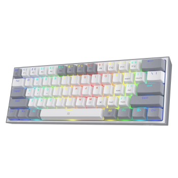 Redragon K617 Fizz Wired RGB Gaming Keyboard 61 Keys White and Grey