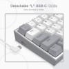 Redragon K617 Fizz Wired RGB Gaming Keyboard 61 Keys White and Grey