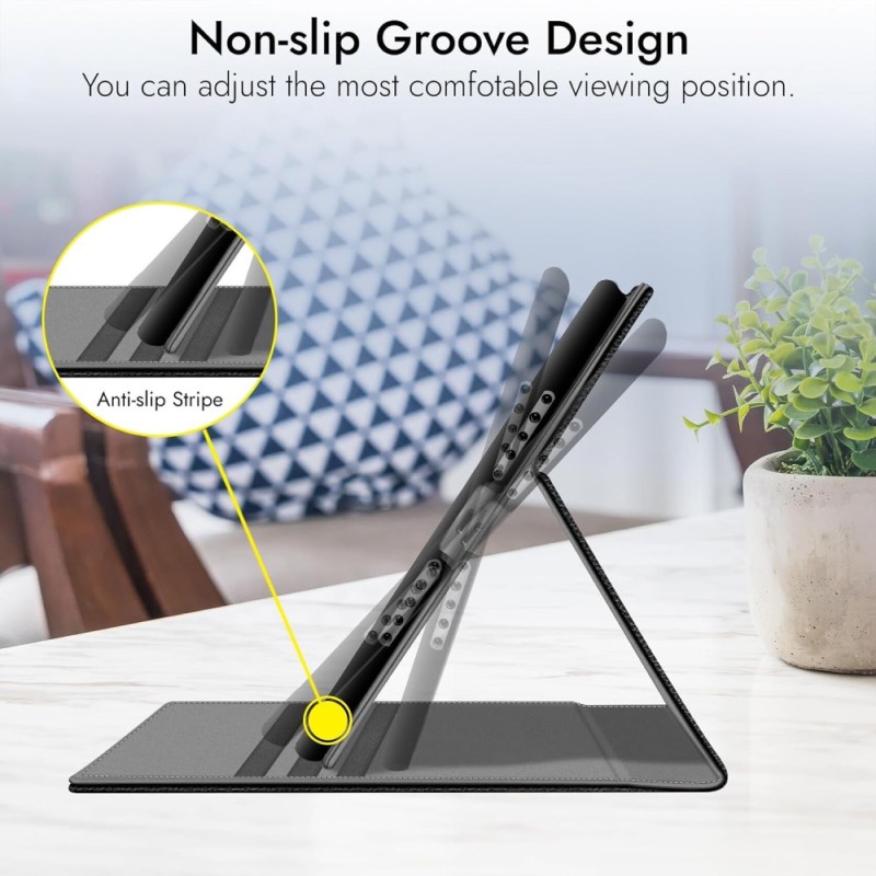 Robustrion Cover Case for Samsung Galaxy Tab S10 FE Plus with Pencil Holder, Auto Sleep Wake, Black