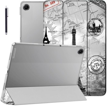 Robustrion Cover for Lenovo Tab 10.1 Inch 2025 Trifold Flip Case Eiffel