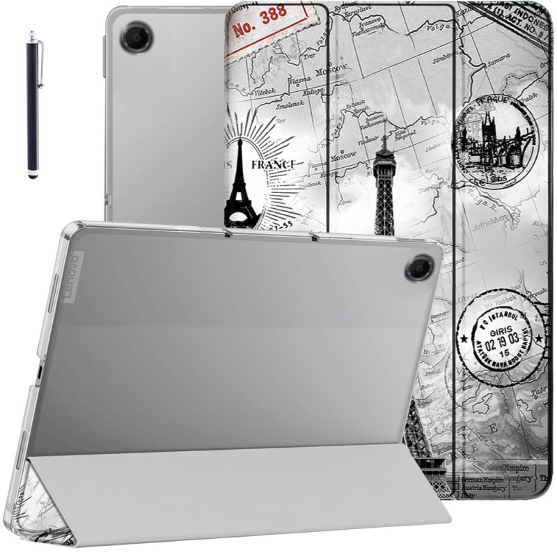 Robustrion Cover for Lenovo Tab 10.1 Inch 2025 Trifold Flip Case Eiffel