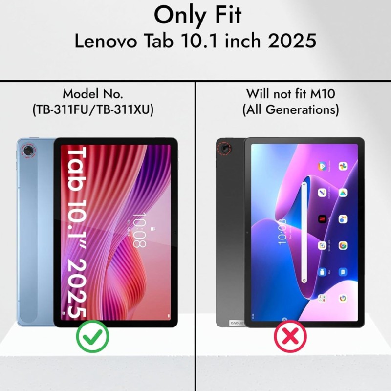Robustrion Cover for Lenovo Tab 10.1 Inch 2025 Trifold Flip Case Eiffel