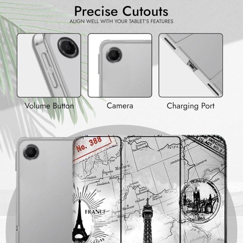 Robustrion Cover for Lenovo Tab 10.1 Inch 2025 Trifold Flip Case Eiffel