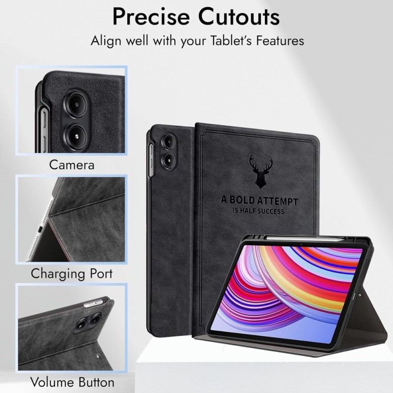 Robustrion Cover for Redmi Pad Pro 12.1 Inch, Auto Sleep Wake, Flip Design, Black