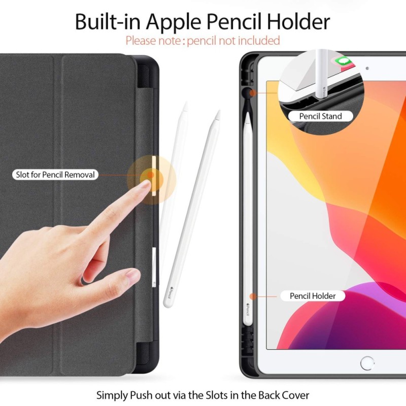 Robustrion Flip Cover iPad 10.2 Cover Flexible Case Black