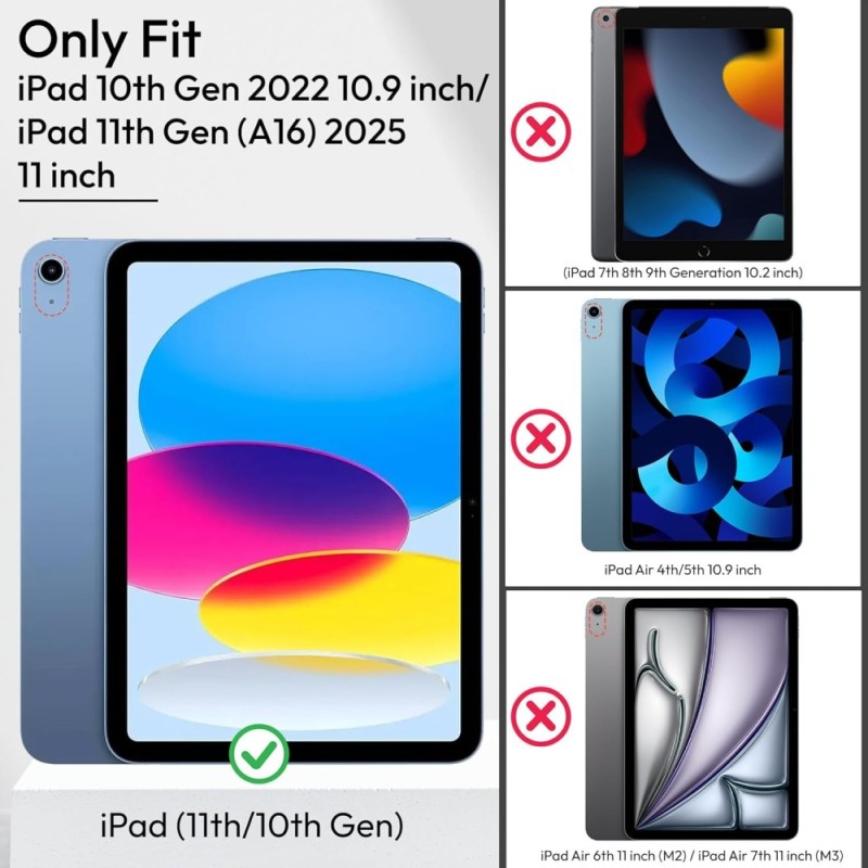 Robustrion iPad Cover SKU-iPad10thGen-TripencilRight Soft Black
