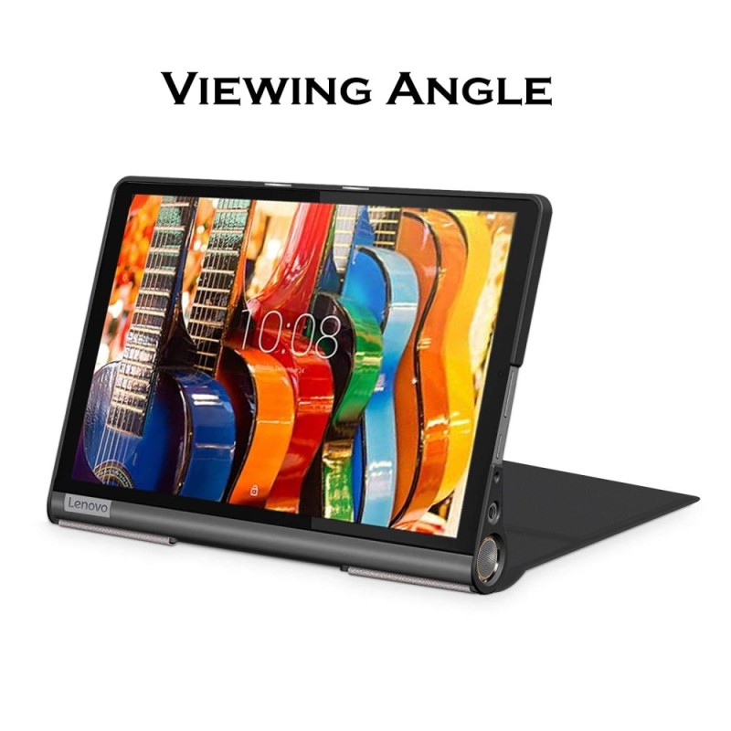 Robustrion Smart Flip Case Cover SKU-YogaTab-Trifold-IY-Black for Lenovo Yoga Smart Tab 10.1 - Black