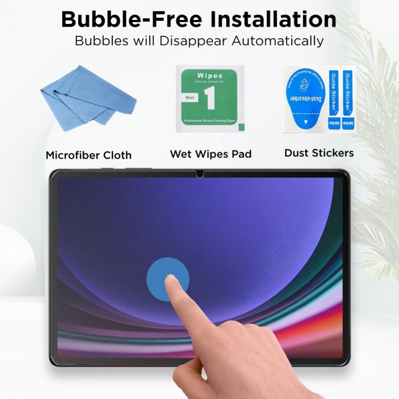 Robustrion Tempered Glass Screen Protector for Samsung Tab S7/S8/S9 12.4 Inch, 9H Hardness, Transparent