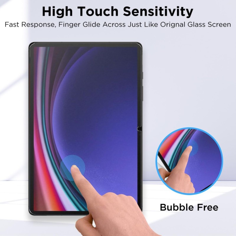 Robustrion Tempered Glass Screen Protector for Samsung Tab S7/S8/S9 12.4 Inch, 9H Hardness, Transparent