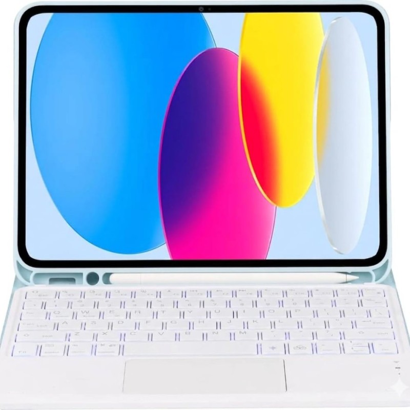 RTSY Keyboard Case for iPad A16 & 10th Gen Multi Touchpad Blue