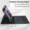 RTSY Keyboard Case for iPad A16 & 10th Gen with Touchpad, 7-Color Backlit, Black