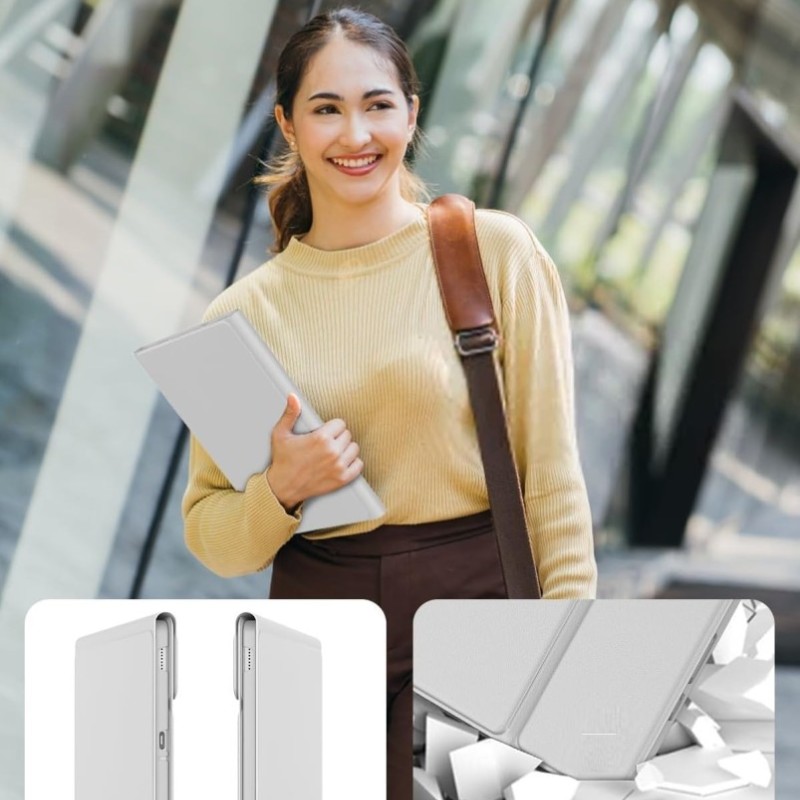 RTSY Keyboard Case for iPad Air 11 & 5th/4th Gen with Trackpad & Backlit, Grey/White