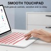RTSY Keyboard Case for iPad Air 11 & 5th/4th Gen with Trackpad & Backlit, Grey/White