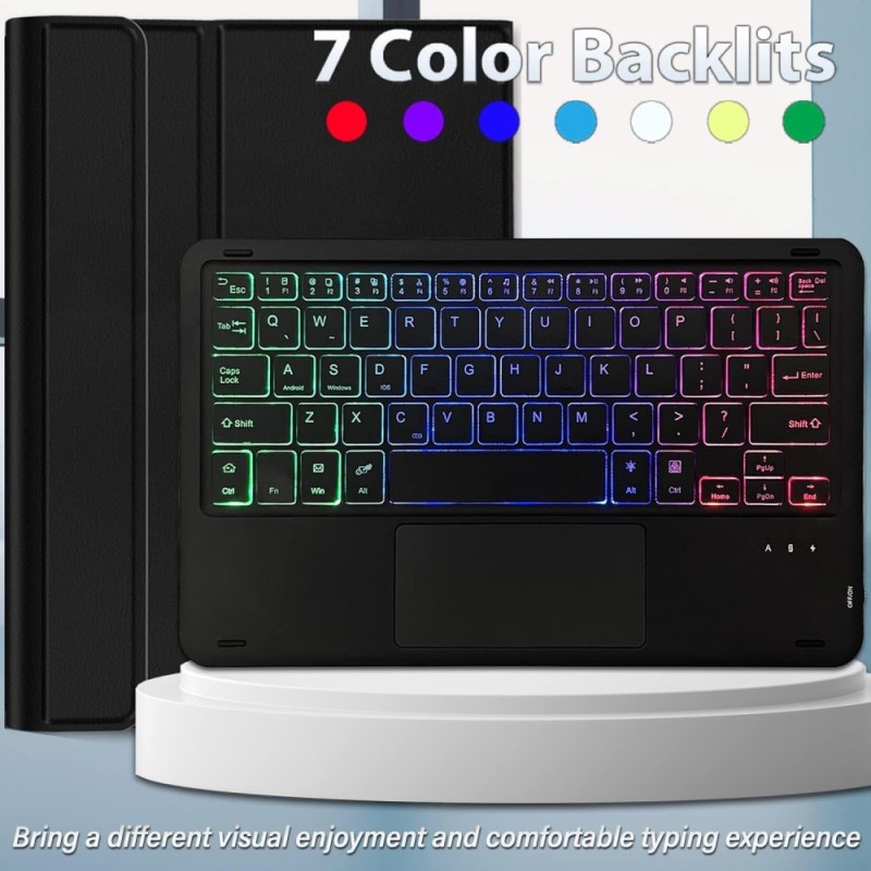 RTSY Keyboard Case for Redmi Pad 2 with Multi-Touch Trackpad & 7-Colors Backlit, Compatible for 11 Inch